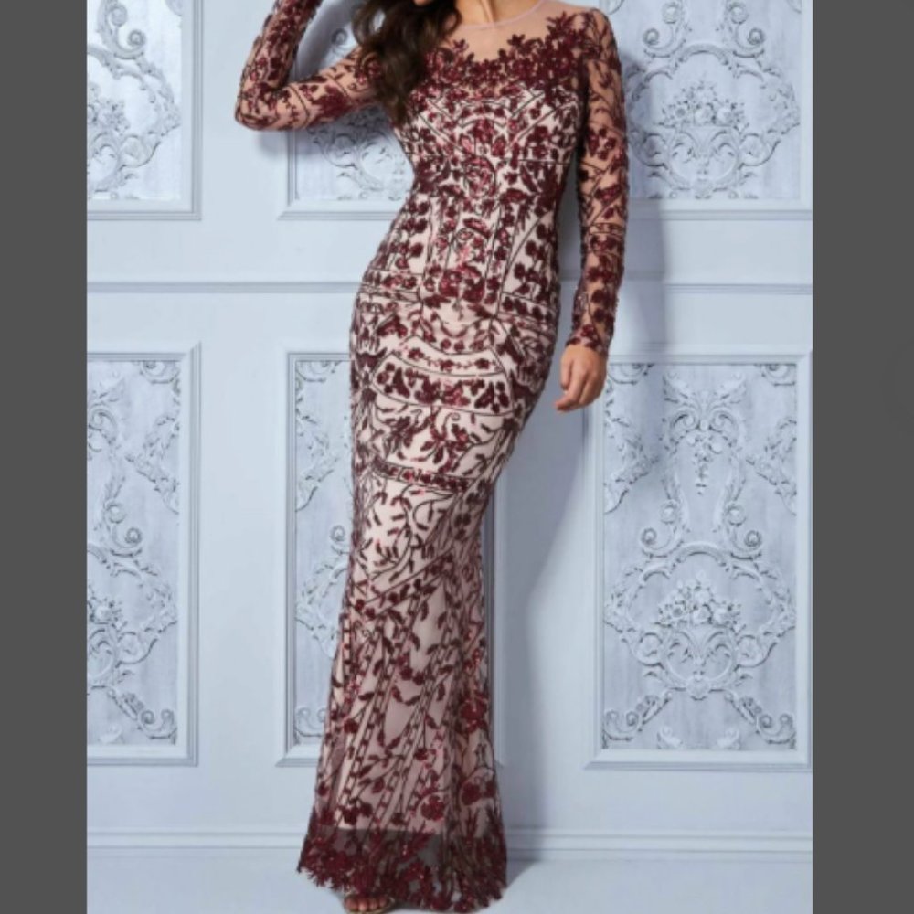 Long Sleeve Evening Gown / Prom Dress / Formal Wear